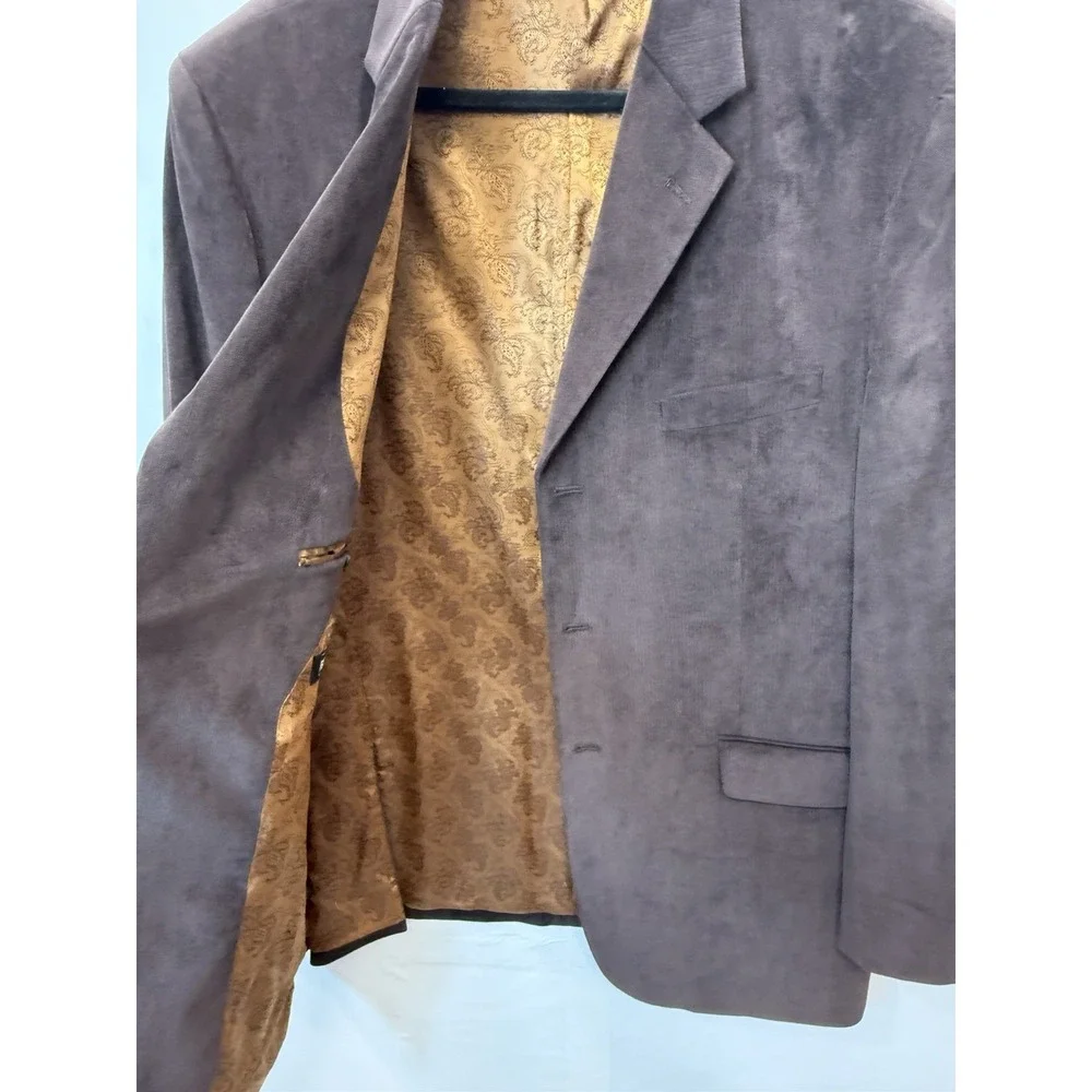 Bachrach Size 44R Brown Polyester Sport Coat Suit Jacket Blazer Paisley Lined